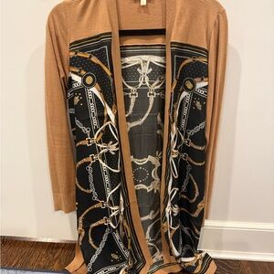 L’agence Women's Tan and Black Patterned Sweater BRAND NEW